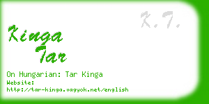 kinga tar business card